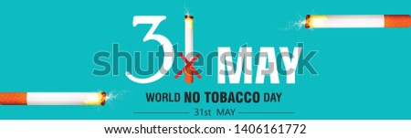 Illustration Of World No Tobacco Day Banner Or Poster Design or header or banner With No Tobacco Theme Background. - Vector