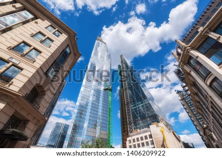 London, United Kingdom, Skyscrapers at financial district