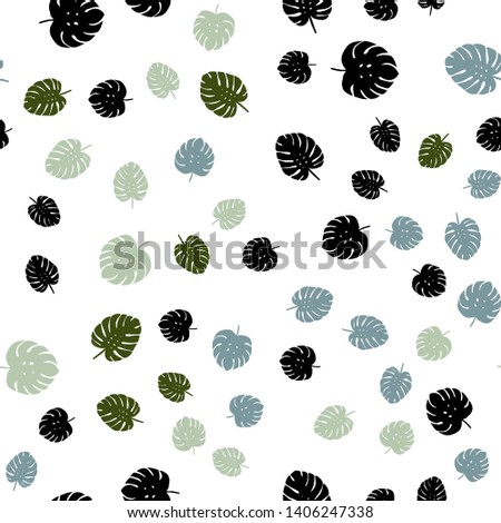 Light Blue, Green vector seamless doodle background with leaves. New colorful illustration in doodle style with leaves. Design for wallpaper, fabric makers.