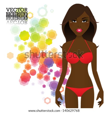 Vector illustration of summer girl