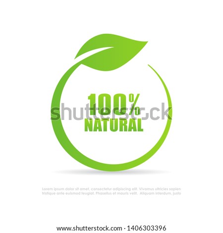 Natural leaf vector logo isolated on white background Royalty-Free Stock Photo #1406303396