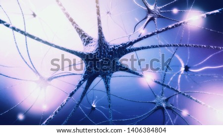 the concept of nerve cells and nerve endings in the brain Royalty-Free Stock Photo #1406384804