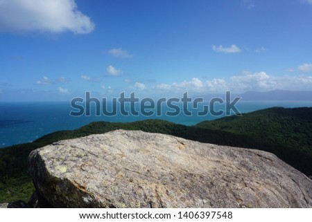 The pictures show the beautiful view from the summit of Fitzroy Island in Australia.