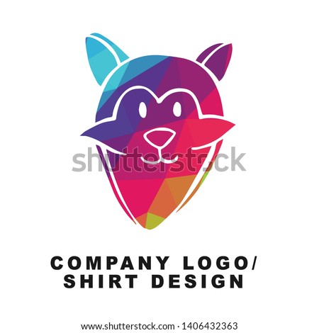 Vector Illustration Logo Design of Dog Animal with Geometry Polygon Rainbow Color. Graphic Design for Shirt, Apparel, Template, Layout, Website, Mobile App and More.