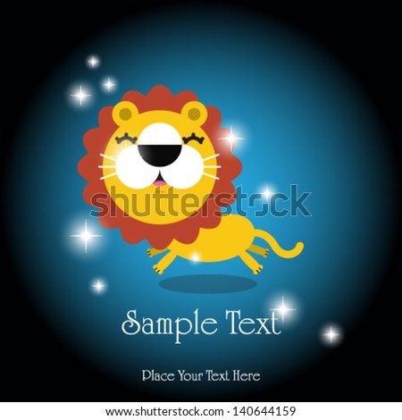 cute lion card with text
