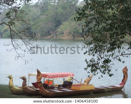 pictures of Cambodian boats taken in the Angkor temple complex