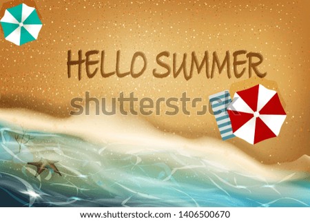 Vector illustration of Summer tropical banner. Summer Background For Placard Template, Beach Poster, Flyer, Leaflet, Banner and Summer Party Poster - Vector