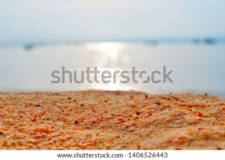 Close-up photography Sand beach in Asia, Thailand in the evening