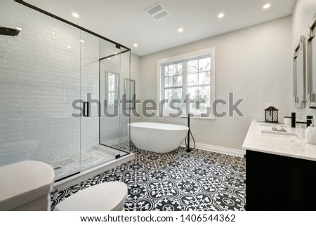 Full set of Canadian brand new staged home in Montreal, Quebec Royalty-Free Stock Photo #1406544362