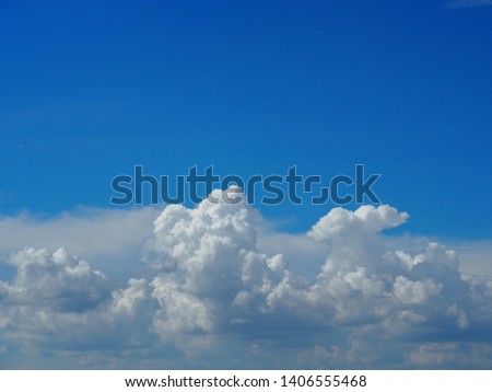 Bright blue sky  Beautiful white clouds in the concept of freedom, nature and heaven
