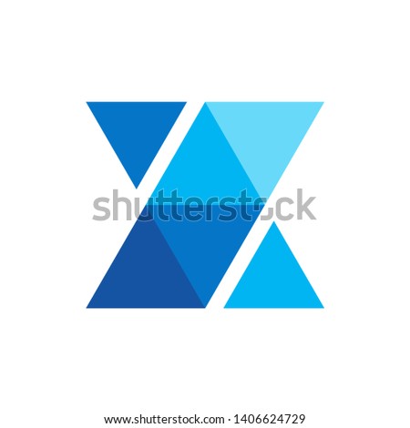Monogram Letter X Geometric Triangle Business Company Vector Logo Design