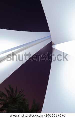 Abstract white fabric shape during night time