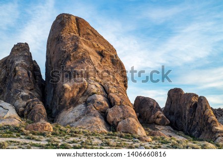rock formations in Alabama Hills of the Sierra Nevada mountains of California