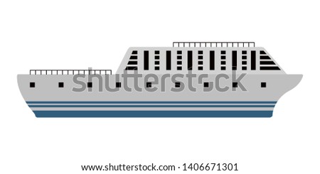 Isolated side view of a cruise ship - Vector