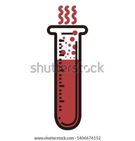 Isolated test tube with red liquid - Vector