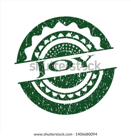 Green Joy distressed grunge stamp