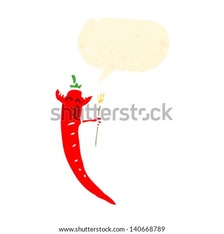 retro cartoon chili pepper