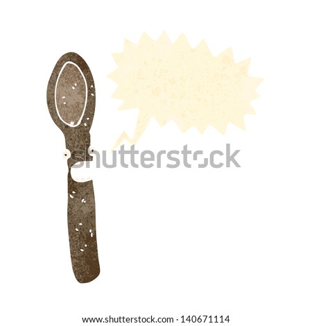 retro cartoon wood spoon