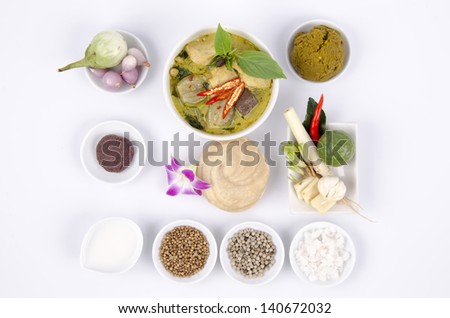 Green Curry With Chicken Recipes (Food Thailand).