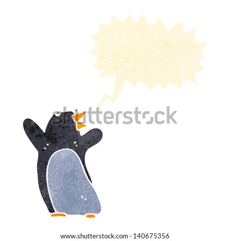 funny retro cartoon penguin