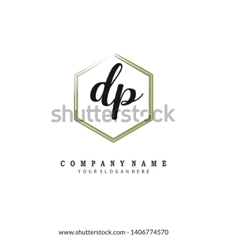 initials letter DP handwriting logo vector template