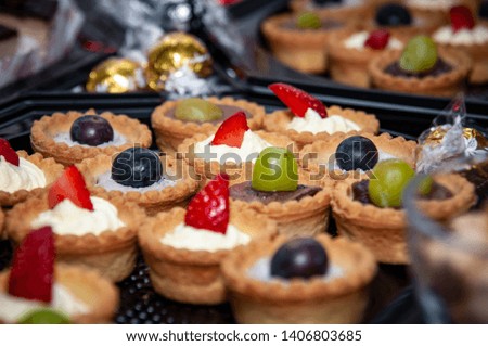 Catering food, finger food table decoration