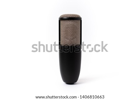 Condenser microphone, microphone Studio record on white back ground, isolate background.