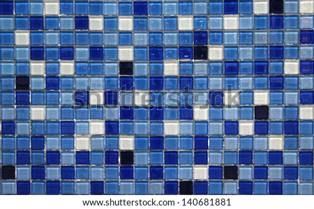  blue small colorful tile texture background ,Close up of colorful mosaic tiles for wall background