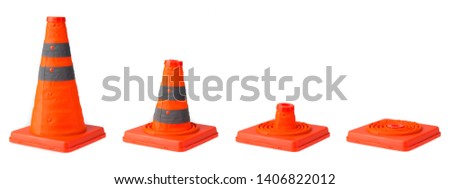 foldable safety cone isolated on white background