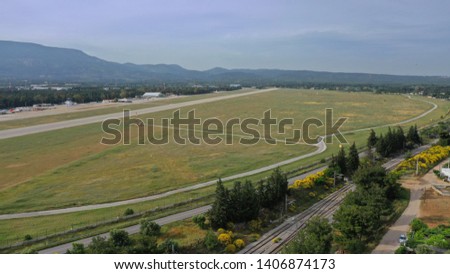 Aerial photo from small airport of Tatoi in North Attica, Greece