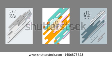 Covers templates set with, memphis and hipster style graphic geometric elements. Applicable for placards, brochures, posters, covers and banners.