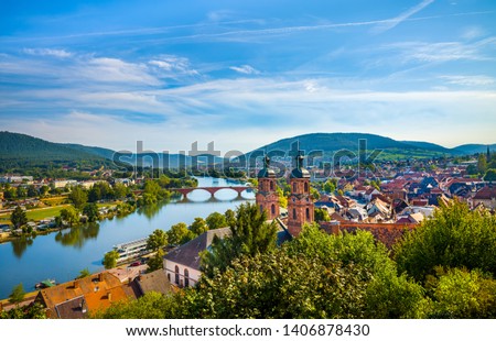 Medieval German town Miltenberg on Main river, Bavaria. Royalty-Free Stock Photo #1406878430