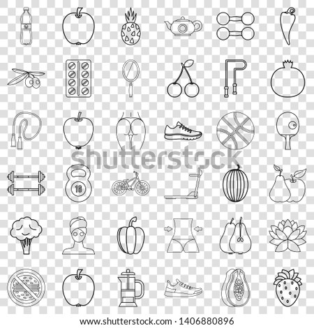 Harmony icons set. Outline style of 36 harmony vector icons for web for any design