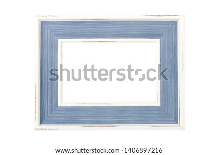 White & Blue Vintage Frame isolated on White background.