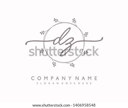 initials letter DZ handwriting logo vector template