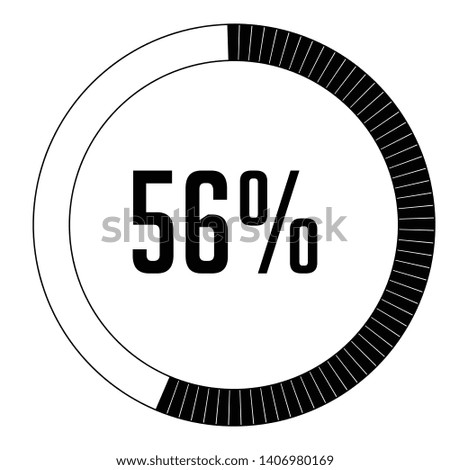 Circle percentage diagrams 56% ready to use for web design, user interface (UI) or infographic, for business , indicator with black and white can change color vector design