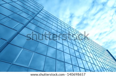 Blue glass building Royalty-Free Stock Photo #140698657