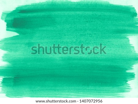 Green watercolor background for design, illustrations, cards, place for text.