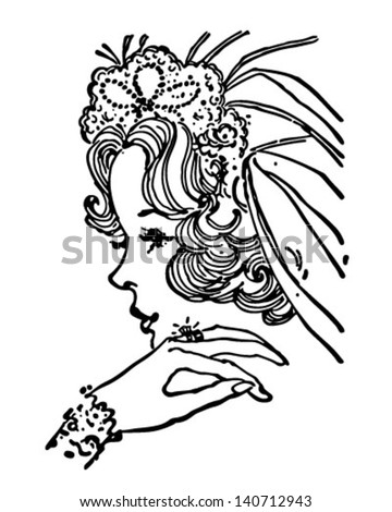 Beautiful Bride - Retro Clip Art Illustration