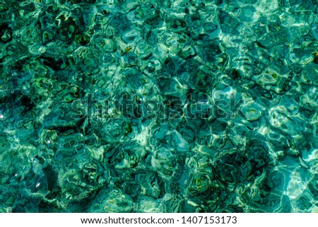 Spectacular view of The green sea that is caused by the sun and the sea water in the Indian Ocean