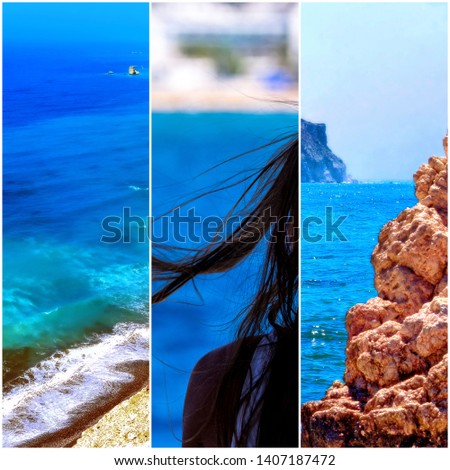 Collage picture of bright happy summer in sunny Cyprus