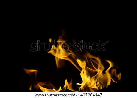 yellow flames on black background