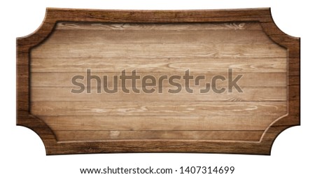 Decorative wooden signboard made of natural wood and with dark f