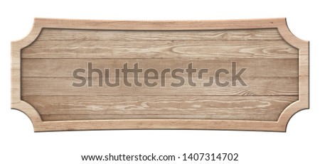 Oblong decorative wooden signboard made of natural wood and with
