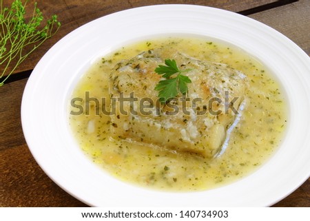Cod in a green sauce