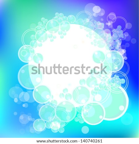 blue frame with bubbles