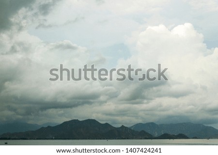 Beautiful landscape in Ninh Thuan province, Vietnam on a cloudy day
