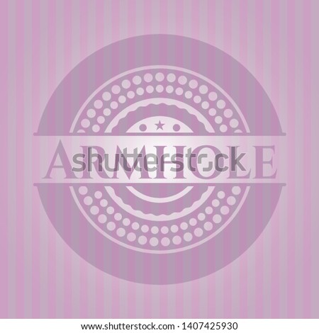 Armhole pink emblem. Vector Illustration. Detailed.