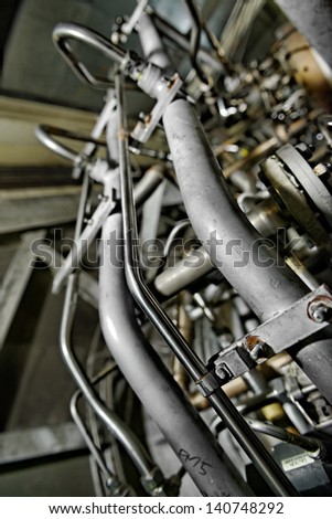 Large industrial generator closeup photo