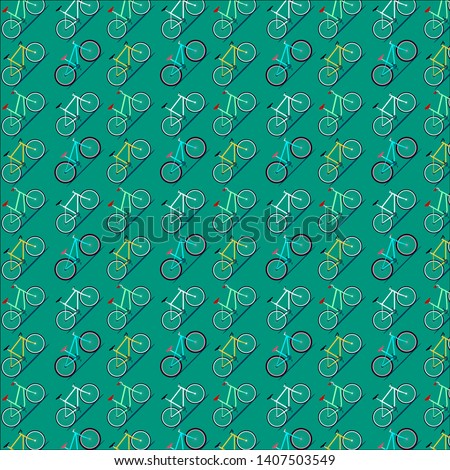 pattern set of the four fix gear bicycle. flat colorful modern style. vector illustration eps10